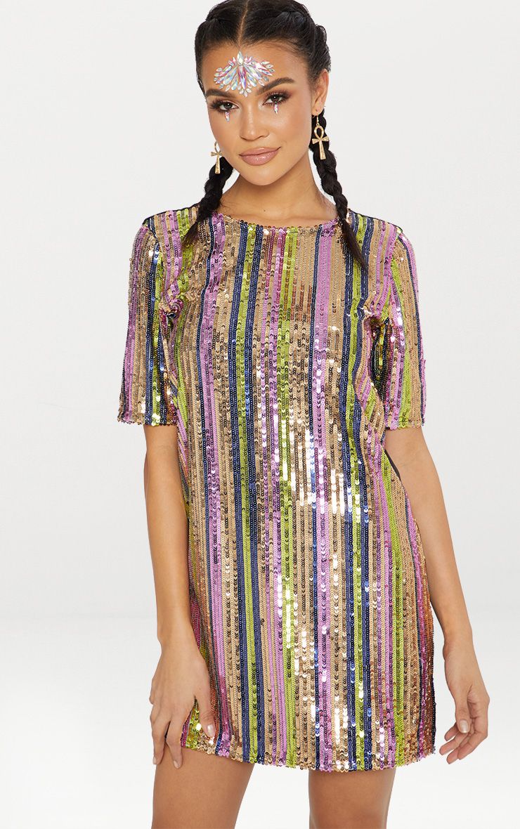 pink sequin dress